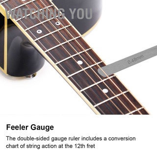 ไม้บรรทัดวัดสายนาฬิกา + เครื่องวัด Feeler 32 ชิ้น + Fingerboard Fret Protector