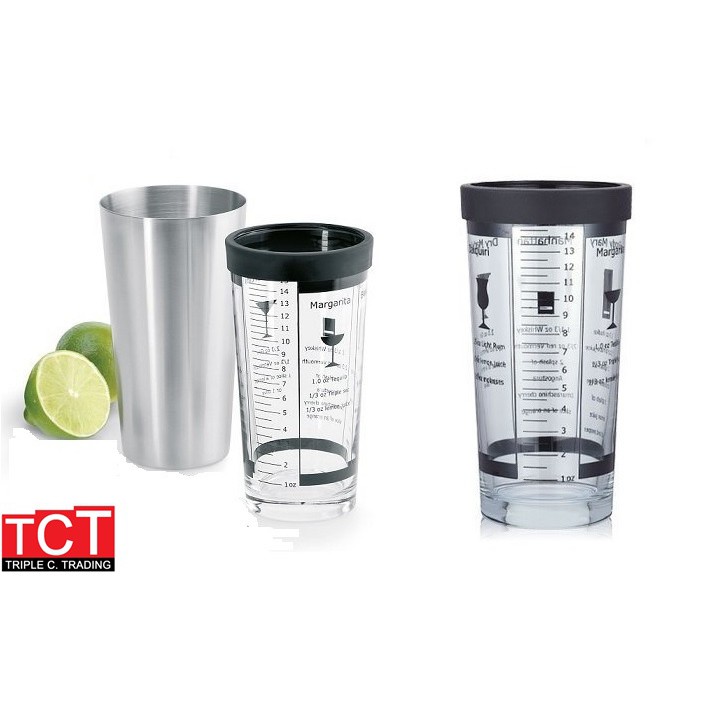 Boston shaker ที่ผสมค็อกเทลเครื่องดื่ม ขนาด 500 ml. สีเงิน แบบสแตนเลสและแก้ว อุปกรณ์บาร์ต่างๆ