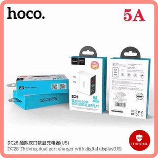 Hoco DC28 ที่ชาร์จไฟโทรศัพท์ 2USB 5A LED