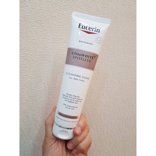 Ultra white spotlees Eucerin cleansing foam โฟมล้างหน้าสูตรอ่อนโยน ทำความสะอาดล้ำลึก ช่วยขจัดเครื่องสำอาง และความมัน