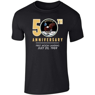 [S-5XL]เสื้อยืดแขนสั้น พิมพ์ลายกราฟฟิค NASA Approved Apollo 11 Moon Landing 50th S แฟชั่นสําหรับผู้ชาย