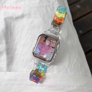 สายนาฬิกาข้อมือ แบบใส หลากสี สําหรับสมาร์ทวอทช์ iwatch Series 7 6 5 SE 4 iwatch 45 44 42 41 40 38 มม.