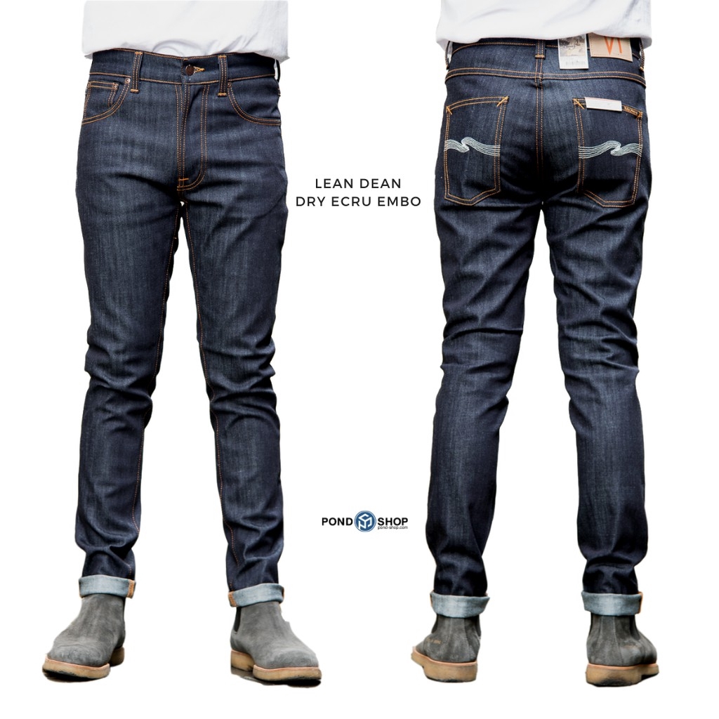 nudie jeans lean dean dry ecru embo