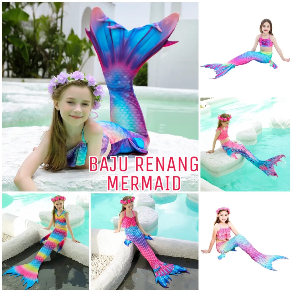 MILANBERRY ชุดว่ายน้ํา MERMAID PRINCESS ARIEL นําเข้า MERMAID COSTUME