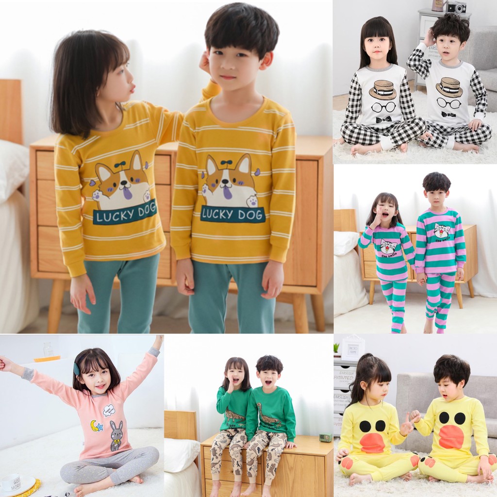ชุดเสื้อผ้าเด็ก ชุดนอนเด็ก ชุดแฝดเด็ก ลายน่ารักสไตล์เกาหลี อายุ 2-8 ขวบ ...