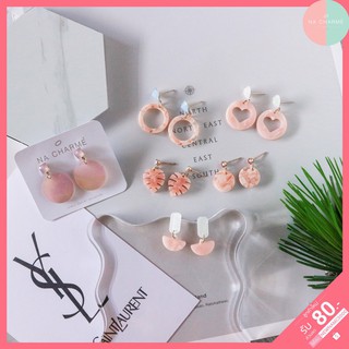 Earring Cute 🌸ต่างหูลายหินอ่อนน่ารักๆ 🌺 สุดฮิต‼️ราคาถูกมากๆค่ะ🔥