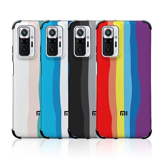 [Ready Stock] Original Rainbow Color Case Xiaomi Redmi Note 10 Pro Max 4G 5G Redmi Note 10 10S 9 9S 8 2021 Casing Brand Gradient Silicone Official Cover