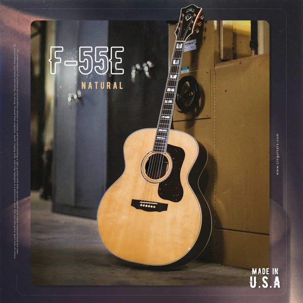 [U.S.A.] Guild F-55E 'Natural' - Jumbo Guitar with Hardcase