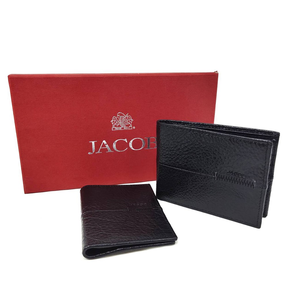 กระเป๋าสตางค์ JACOB กระเป๋าใส่ธนบัตร มาพร้อมกับกระเป๋าใส่นามบัตร รุ่น 22268/Z  สีดำ สวย คุ้มค่า
