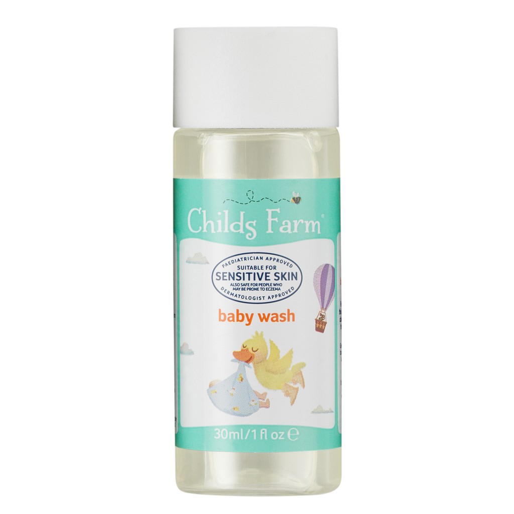 ชายด์ ฟาร์ม สบู่อาบน้ำและสระผมสำหรับทารก ปราศจากน้ำหอม 30 มล. (Childs Farm Baby Wash, Unfragranced)