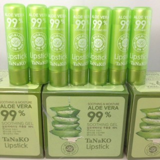 TANAKO Aloe Vera 99% Lipstick ลิปมันว่านหางจระเข้ ปรับสีริมฝีปากอมชมพู เนียนนุ่ม