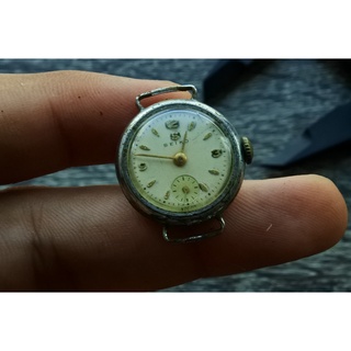 นาฬิกา Vintage มือสองญี่ปุ่น SEIKO S Mark ปี 1960 ระบบ ไขลาน ผู้หญิง ทรงกลม กรอบเงิน หน้าเงิน หน้าปัด 23mm