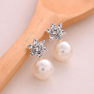 1 คู่คู่รักคู่รักเครื่องประดับ Rhinestone Faux Pearl Ear Studies เครื่องประดับต่างหู