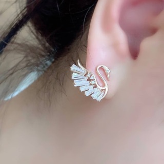 Swan Earring  ต่างหูหงษ์สวยมากๆคะ งานเพชร CZ แท้ งานสวยมากกกก