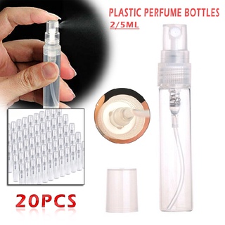 20pcs 2/5ml Clear Spray Bottle Plastic Small Empty Perfume Container