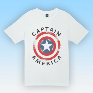 เสื้อยืดผ้าฝ้ายพิมพ์ลายแฟชั่น Marvel Men Captain America T-Shirt - เสื้อยืดผู้ชายลายมาร์เวล กัปตันอเมริกา สินค้าลิขสิทธ์