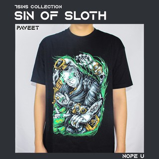 เสื้อล้อเลียนลุงป้อม ประวิทย์ เสื้อการเมือง เสื้อยืดสีดำ (7 sins collection)