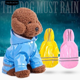 สุนัขเสื้อกั๊กกันน้ำเสื้อกันฝนเสื้อผ้า Rain Slicker เสื้อผ้า