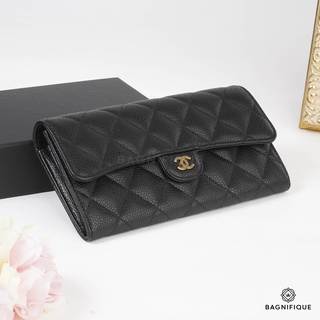 CHANEL LONG WALLET BLACK CAVIAR GHW