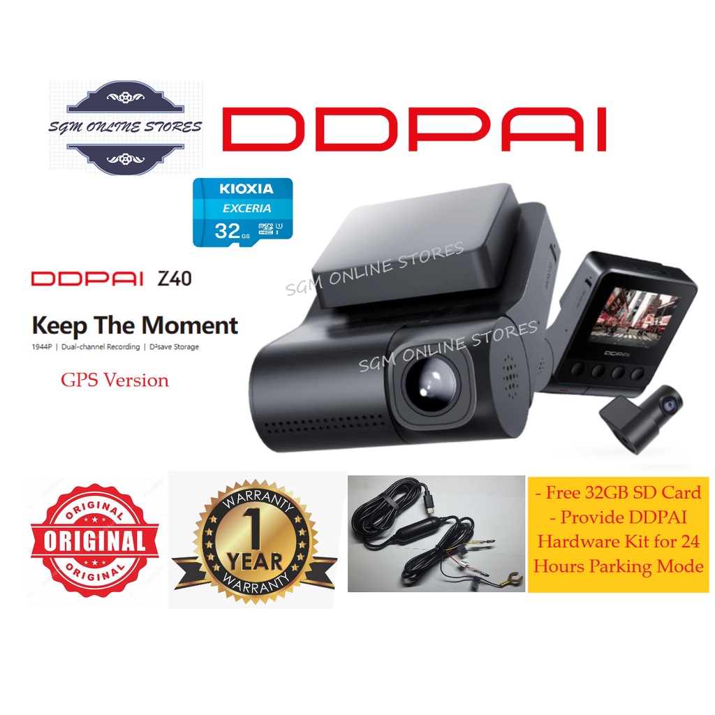 DDPai Z40 Full HD เครื่องบันทึกภาพด้านหน้าและด้านหลัง + GPS / Dashcam / เครื่องบันทึกกล้อง