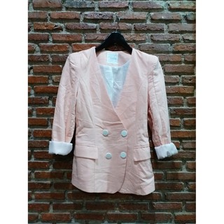 เสื้อสูท เสื้อคลุมทำงาน blazer ตัวยาวสไตล์เกาหลี Pink