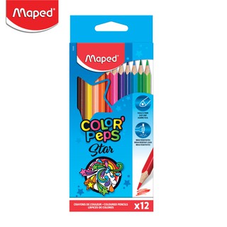 Maped (มาเพ็ด) สีไม้ 12 สี COLORPEPS สีไม้ด้ามสามเหลี่ยม รหัส CO/832062