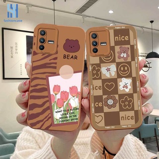 เคสสีช็อคโกแลต VIVO Y12S Y11S Y21 Y33S Y21S Y30g Y12g Y12a แบบนิ่ม ลายการ์ตูนหมี สําหรับ เคสวีโว่ Y20 Y20a Y20g Y20S Y20i Y15 Y12 Y12i Y11 U10 Y51 Y51A Y31 2021 Y51S Y53S Y53 Y72 Z3 Y52 Y17 Y50 Y91 Y91i Y93 Y95 Y91C Y70 Y90 Y1S Y30 Y30i