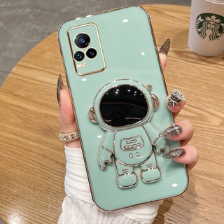 เคสโทรศัพท์มือถือ ลายนักบินอวกาศ พร้อมขาตั้ง สีแคนดี้ สําหรับ VIVO V21 V21E 4G 5G Y73 2021