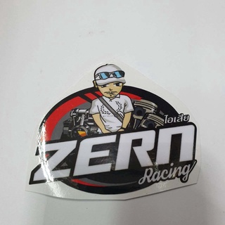 สติ๊กเกอร์ สติ๊กเกอร์ติดรถ ช่างเซิน ZERN RACING V.2 ใส่หมวกขาว