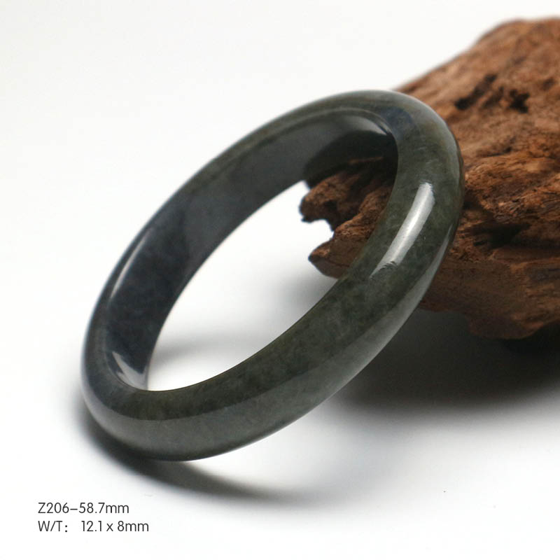 58.7 มม. กําไลข้อมือหยกธรรมชาติ 天然玉手สร้อยข้อมือ (Z206)