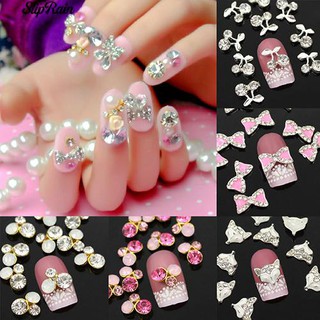 🌹♥ 10Pcs 3D Alloy Glitter Rhinestone DIY Decorations สติกเกอร์เล็บเคล็ดลับศิลปะ