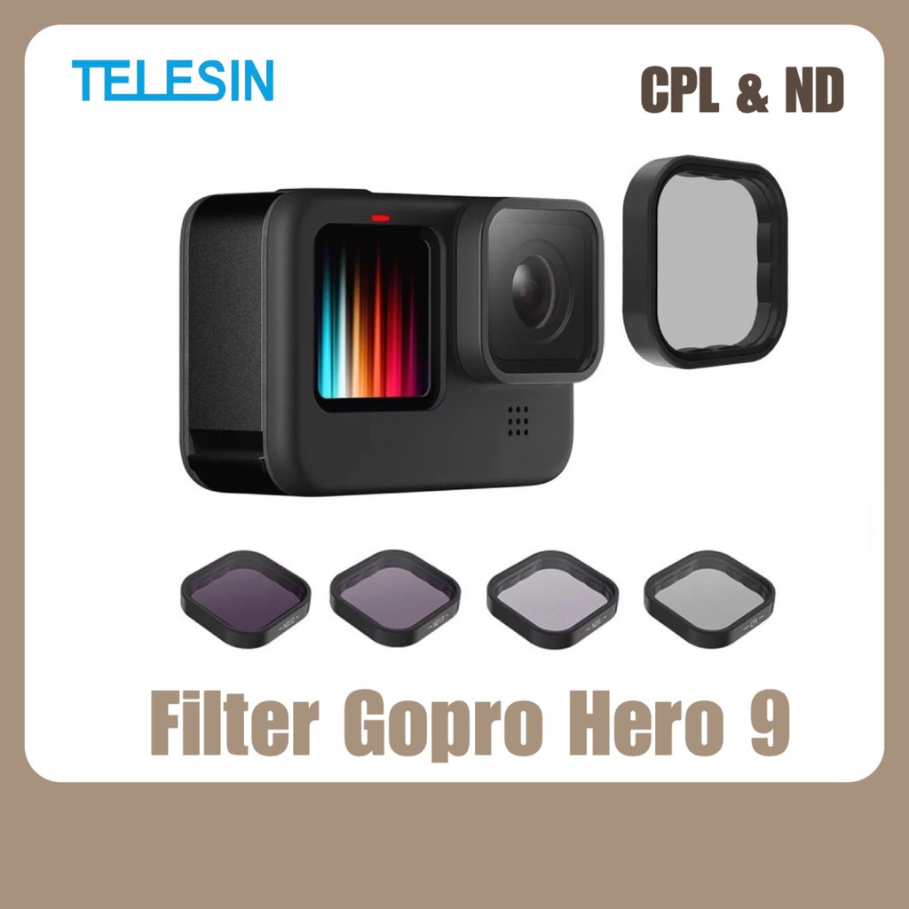TELESIN Filter GoPro Hero 9 ฟิลเตอร์ ND8 ND16 ND32 CPL Magnetic Set ชุดฟิลเตอร์ สำหรับ Gopro 9 CPL ND อุปกรณ์