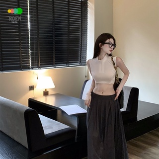 Mid-length suit skirt summer loose high waist skirt slimming niche pleated skirt elegant A- line skirt pleated skirt