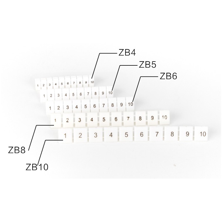 ZB4 ZB5 ZB6 ZB8 ZB10 ป้ายเทอร์มินอลมาร์ค แถบป้ายสำหรับเทอร์มินอล Marker strips for Terminal Block ″KAWASHO″