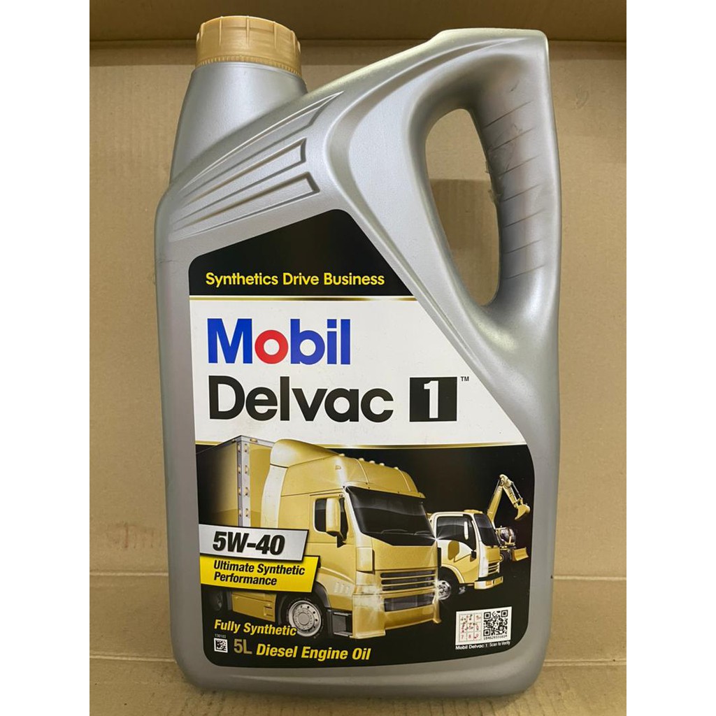 MOBIL DELVAC 1 FULLY 5W-40 5LITERS น้ํามันเครื่อง MINYAK HITAM 5L 5W40 5 40 5-40 5W 40