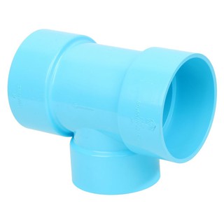 Joints REDUCING FAUCET TEE PVC SOCKET SCG 3"X2 1/2" LITE BLUE Pipe fitting Water supply system ข้อต่อ ข้อต่อสามทางลด-บาง