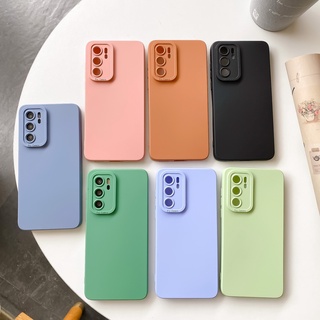 เคสซิลิโคนนิ่ม TPU ขอบตรง สีพื้น สำหรับ OPPO Reno 8T 8Z 8 7Z 7 6Z 6 5 Pro 5Z Reno6 Reno5 Z 2023 4G 5G