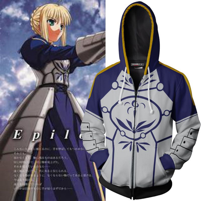 Fate Grand Order FGO Saber Hoodie Japan Anime Unisex Cosplay Costume ...