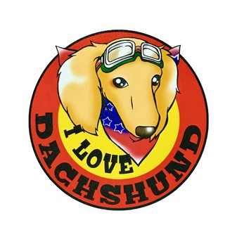 BOA410 สติกเกอร์ติดรถ I love Dachsund สติ๊กเกอร์ติดรถสวยๆ Sticker