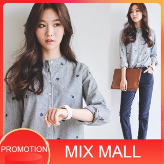 💥พร้อมส่ง💥 MixMall เสื้อเชิ้ตแขนยาว เสื้อแฟชั่น ใส่สบาย งานสวย Womens Blouse Women Shirt Top Polkadot (FL 3-06)