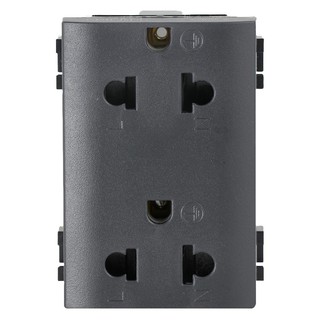 เต้ารับคู่ 3 ขา B-TICINO L4185 LIVING สีดำ DOUBLE SOCKETS B-TICINO L4185 LIVING BLACK