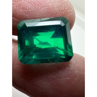 Emerald Green Octagon 10x12mm 1 piece Lab made