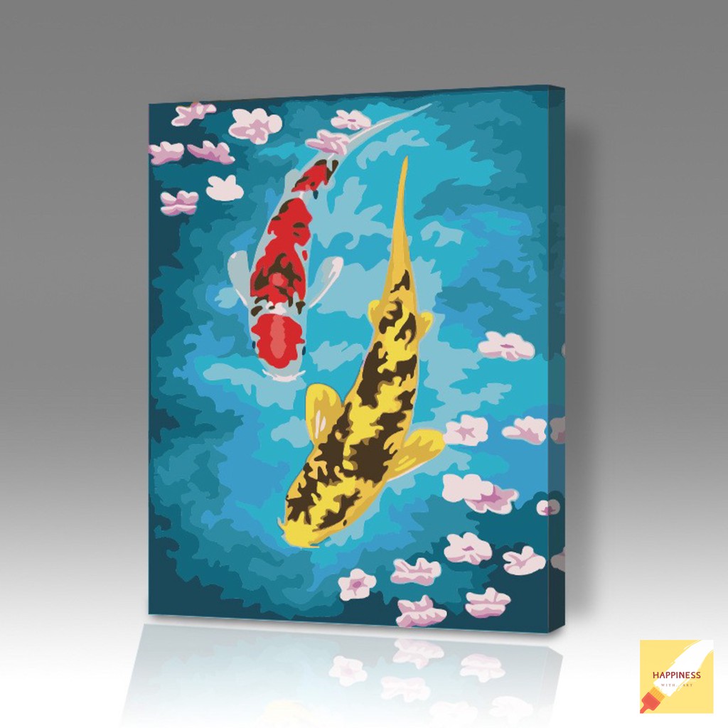 (A49) ชุดระบายสี รูปภาพ ของขวัญ ชุดระบายสีตามตัวเลข paint by numbers งานฝีมือ DIY