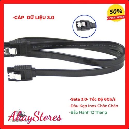 AkayStores สายเคเบิลข้อมูลคอมพิวเตอร์ SATA 3.0 สําหรับ HDD, SDD