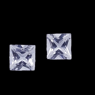 2.36 ct บุษราคัมสีขาว ธรรมชาติ Natural White Topaz Princess Cut Matching Pair Loose Gemstone For Fine Jewelry