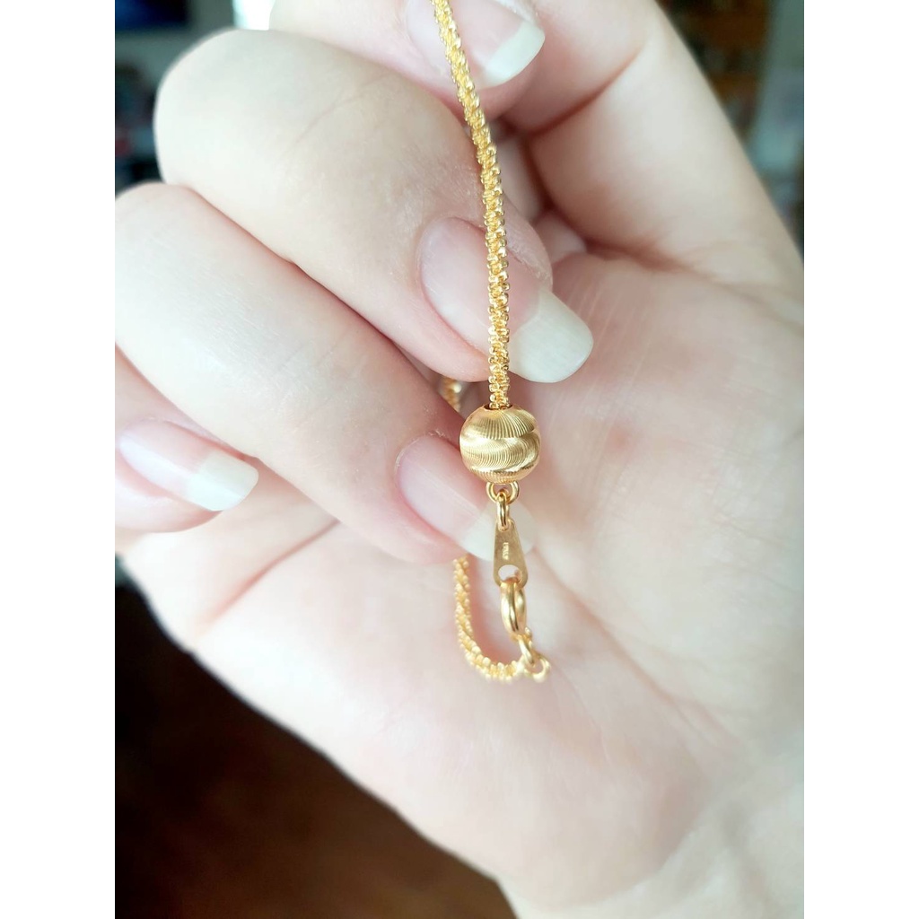 สร้อยมืออิตาลีลายเกลียวปั่นพร้อมบอลสตาร์ดัสเพลนชุบทองคำ18K มีตรา ITALY ราคา ถูกที่สุด ดีลบีเคเค แกลเลอรีภาพที่ 2