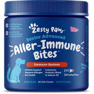 Senior Advanced Aller Immune อาหารเสริมภูมิ สุนัขแก่ บำรุงฟื้นฟูผิวหนัง  (90เม็ดขนม)