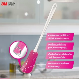 3M™ Scotch-Brite® สก๊อตช์-ไบรต์ ฟองน้ำพร้อมใยขัดสำหรับล้างขวดชนิดรีฟิล, 5 ชิ้น