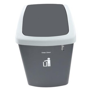 ถังขยะเหลี่ยมฝาสวิง 9 ลิตร DKW HH-208P เทาทึบ Garbage Bins