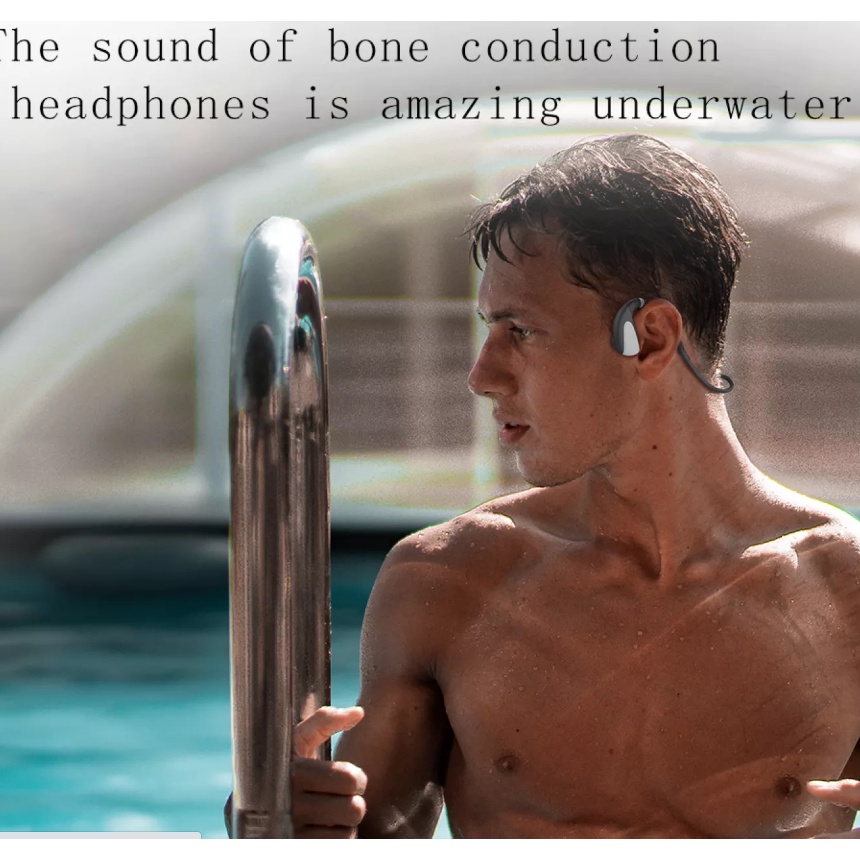 ddj Q1 Bone Conduction หูฟังหน่วยความจำในตัว 8G IPX8 กันน้ำเครื่องเล่น ...